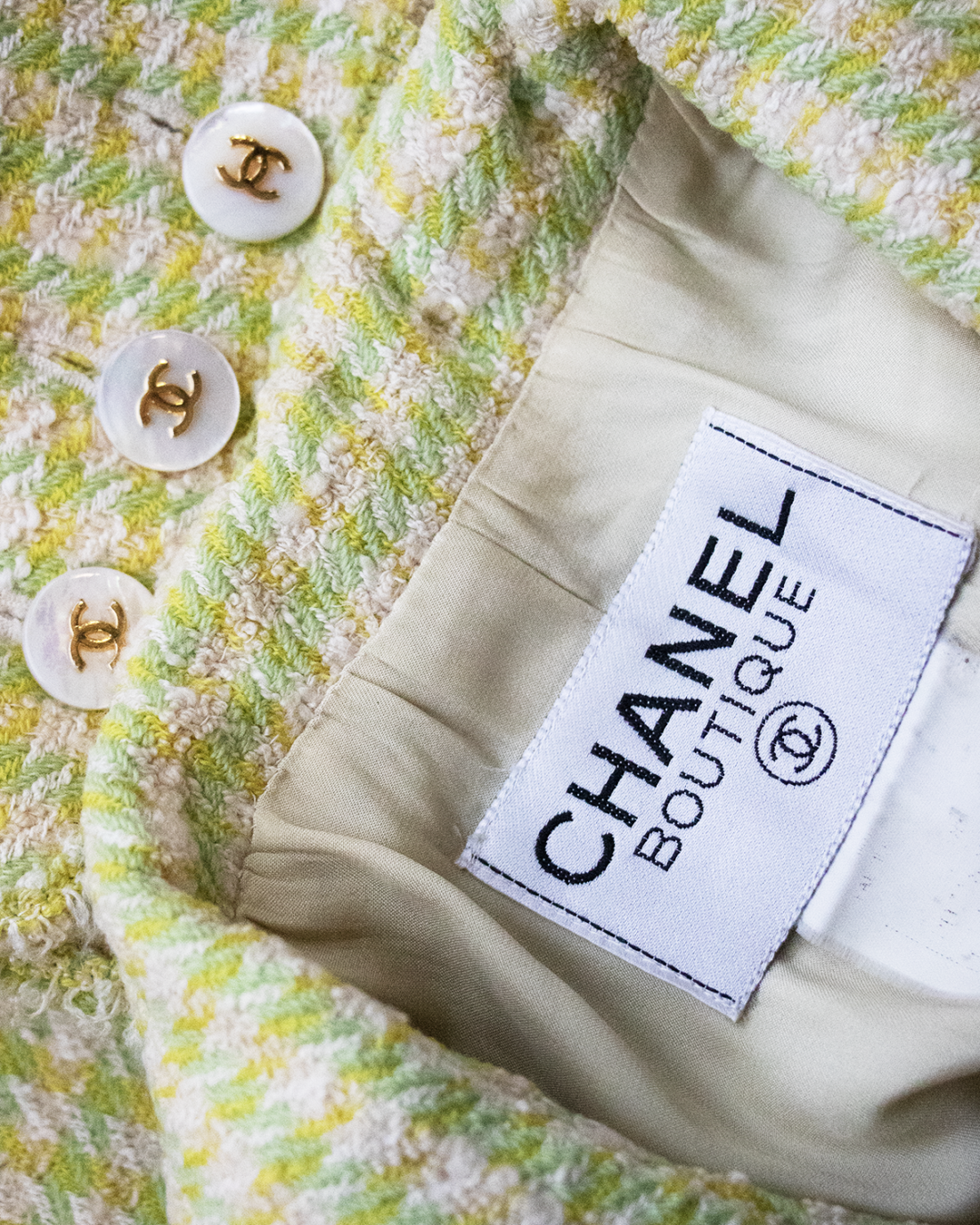 Chanel Green and Yellow Jacket from 1980s