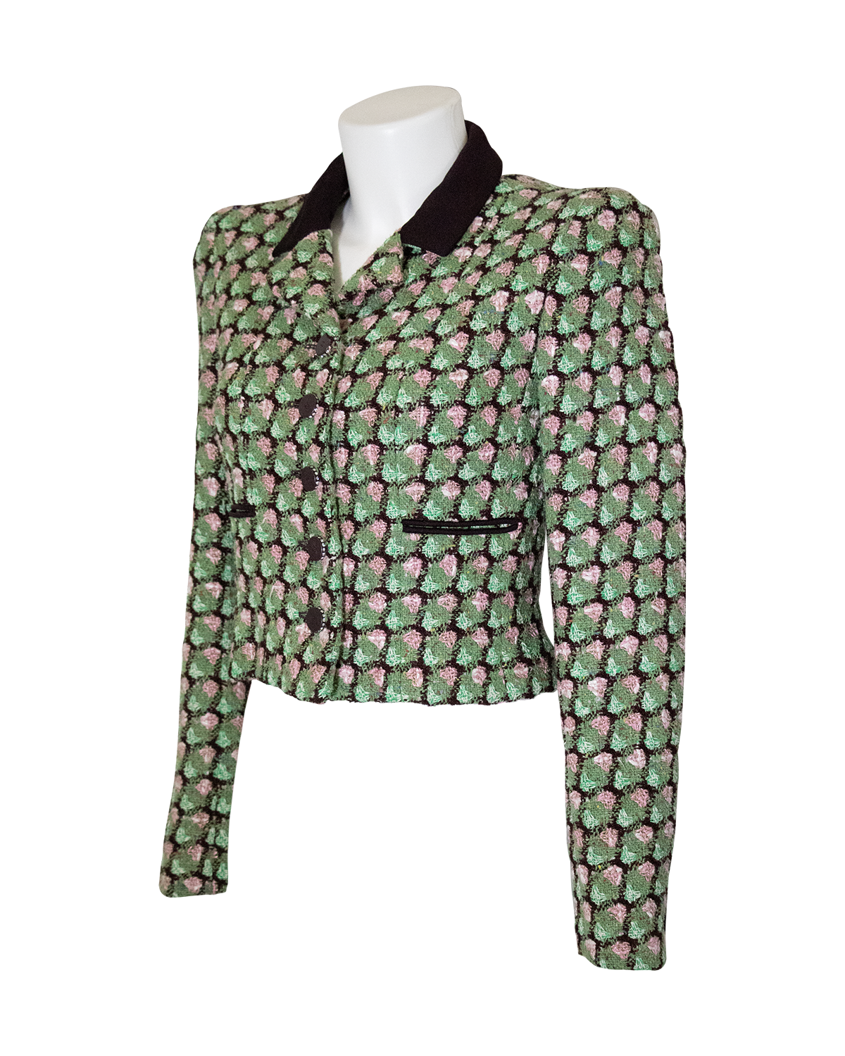 Chanel - Green and Boucle Jacket SS2002