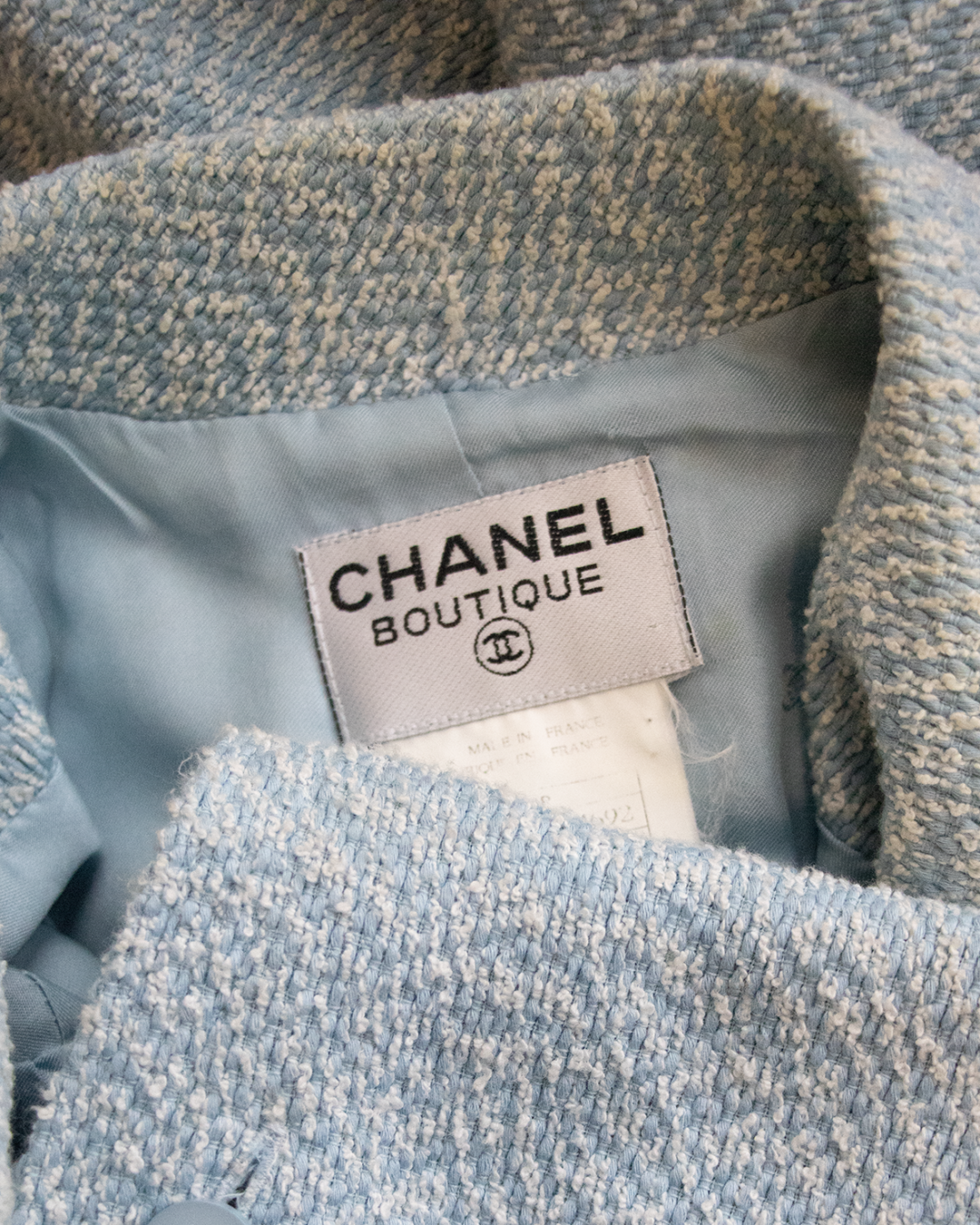 Chanel light blue coat SS 1996