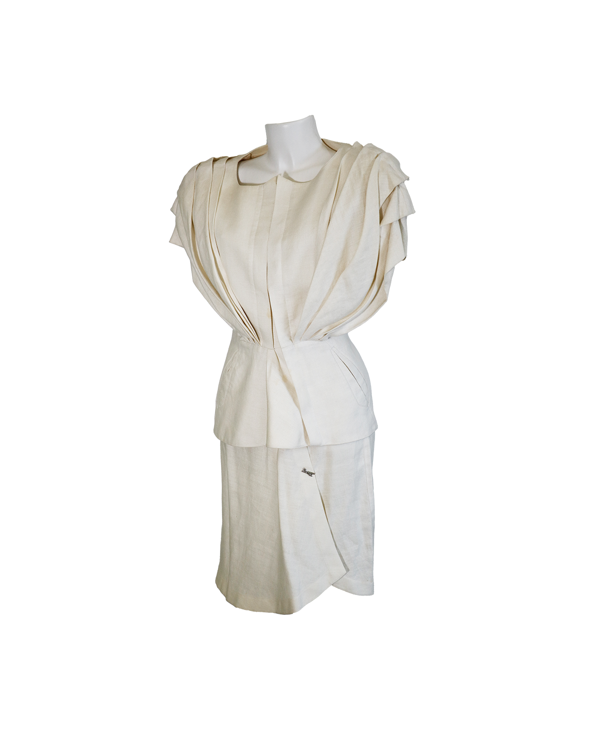 Thierry Mugler Ivory Suit from 1980s