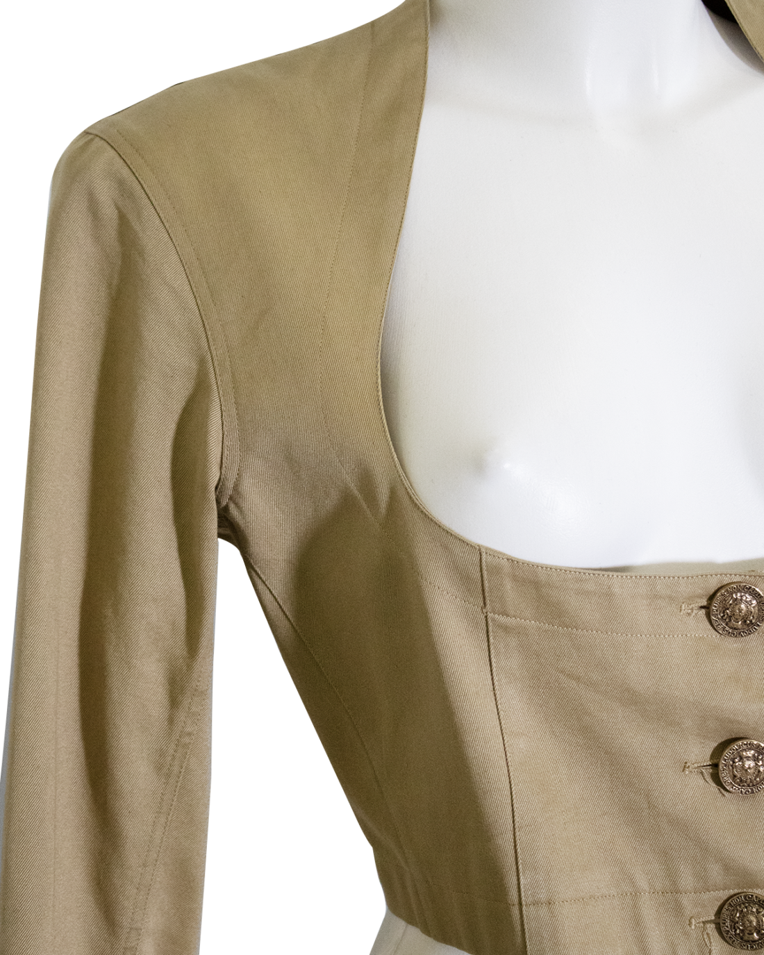 Azzedine Alaia Beige Crop Jacket from 1980s