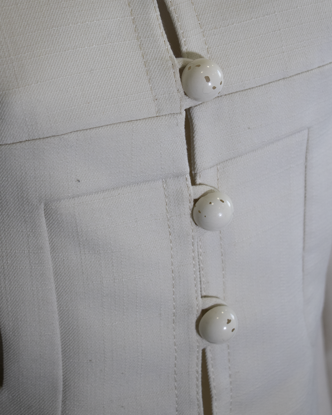 Pierre Cardin White Cotton Coat from 1970s