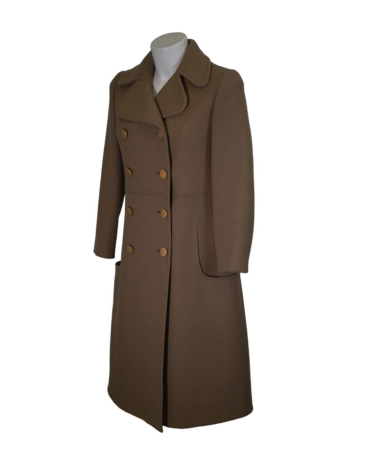 Pierre Cardin Wool Brown Coat from 1970s