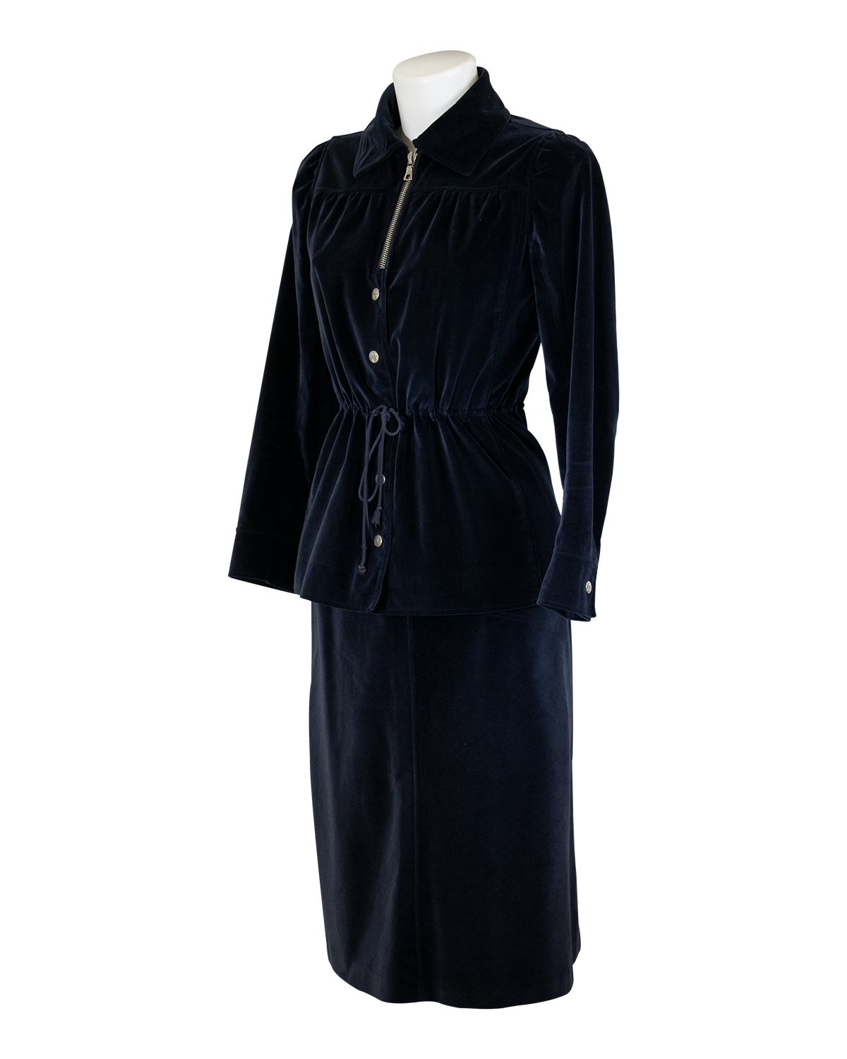 André Courrèges - Blue Velvet Suit from 1970s